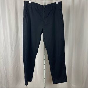 Land's End Oeko-Tex Size 34 Mens Flat Front Business Pants Navy Blue Khaki